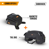 SideKick Combo 6: Magnetic 15Ltrs Tank bag plus 45Ltrs Tail bag. Both with Outer Rain Covers Included.