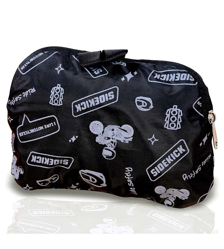 Sidekick Foldable Helmet Bag fits all full face and half face helmets.