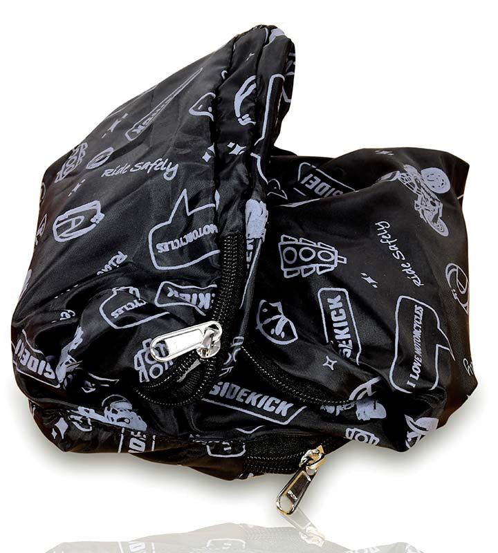 Sidekick Foldable Helmet Bag fits all full face and half face helmets.