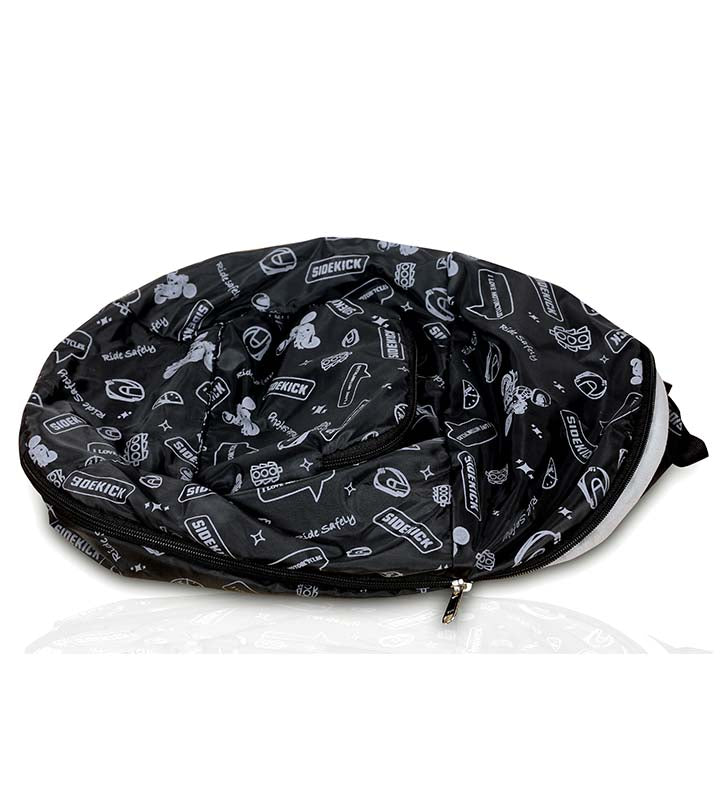 Sidekick Foldable Helmet Bag fits all full face and half face helmets.