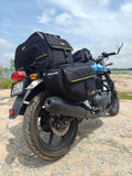 SideKick Sports Saddlebags with waterproof rain cover for all motorcycles with a saddle stay installed