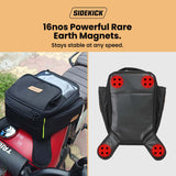 SideKick Magnetic 15Ltrs Tank Bag with Waterproof Rain Cover fits on All Motorcycles with a Metal Tank. (Magnets)