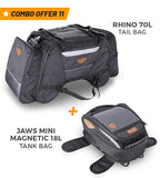 Combo 11: Rhino 70L Tail Bag + Jaws Mini Magnetic 18L Tank Bag