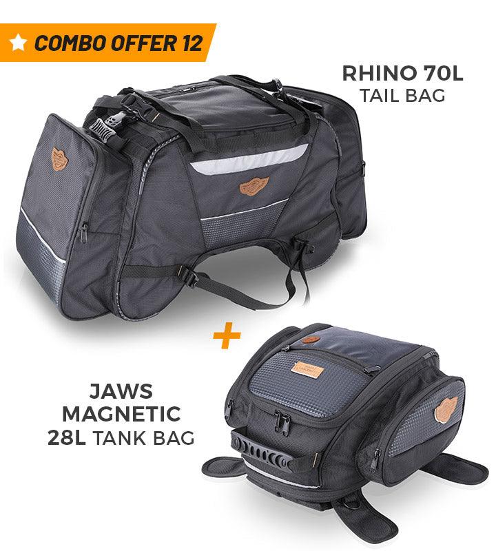 Combo 12: Rhino 70L Tail Bag + Jaws Magnetic 28L Tank Bag GuardianGears