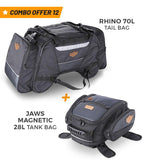 Combo 12: Rhino 70L Tail Bag + Jaws Magnetic 28L Tank Bag