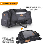 Combo 5: Rhino Mini 50L Tail Bag + Shark Mini Universal 18L Tank Bag