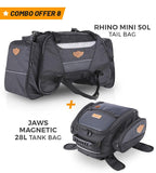 Combo 8: Rhino Mini 50L Tail Bag + Jaws Magnetic 28L Tank Bag