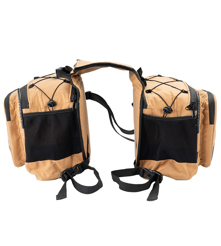 Mustang 50L Saddle Bag with Rain Cover (Khaki Colour) GuardianGears
